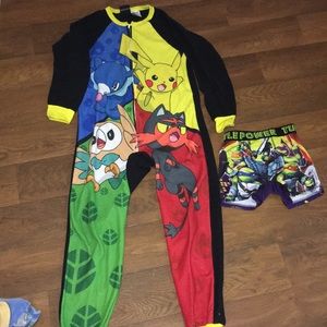 Boys picachu sleepers with tmnt boxers